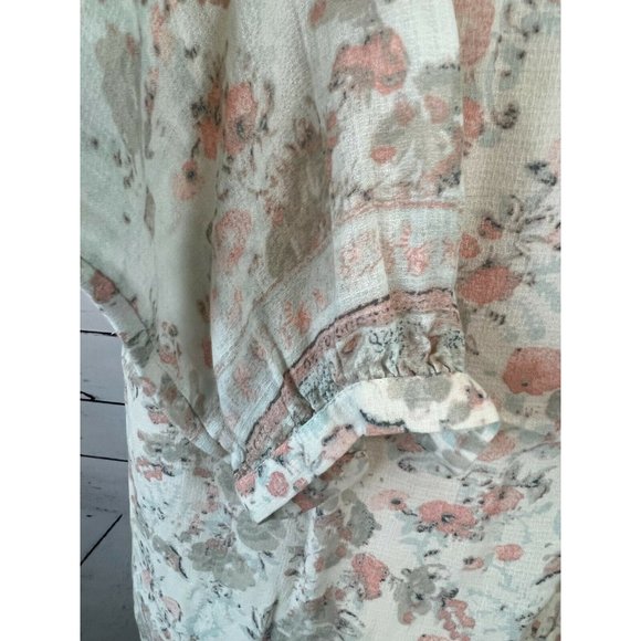 Lucky Brand Small Blouse Shirt Boho Floral hippie Viscose Tassels festival top - Picture 9 of 11